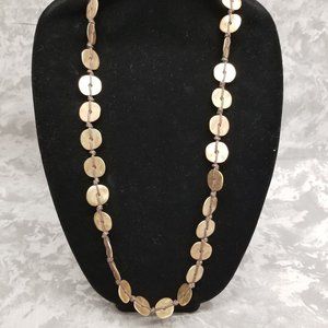 Premier Designs Disc Necklace - Goldtone & Brown